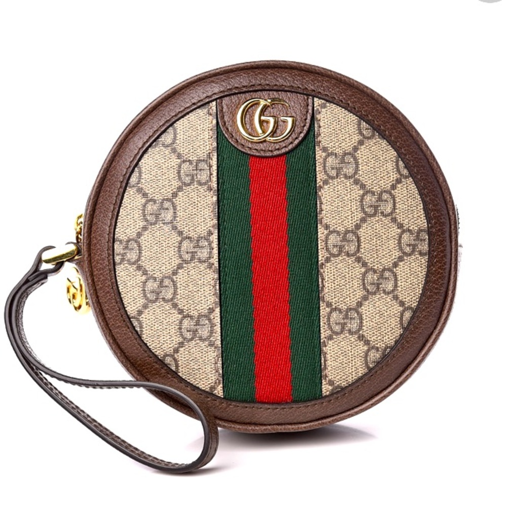 Gucci GG Ophidia Round Leather Wristlet
